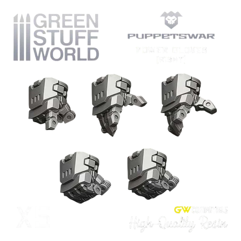 Green Stuff World for Models & Miniatures Power Gloves - Right S300