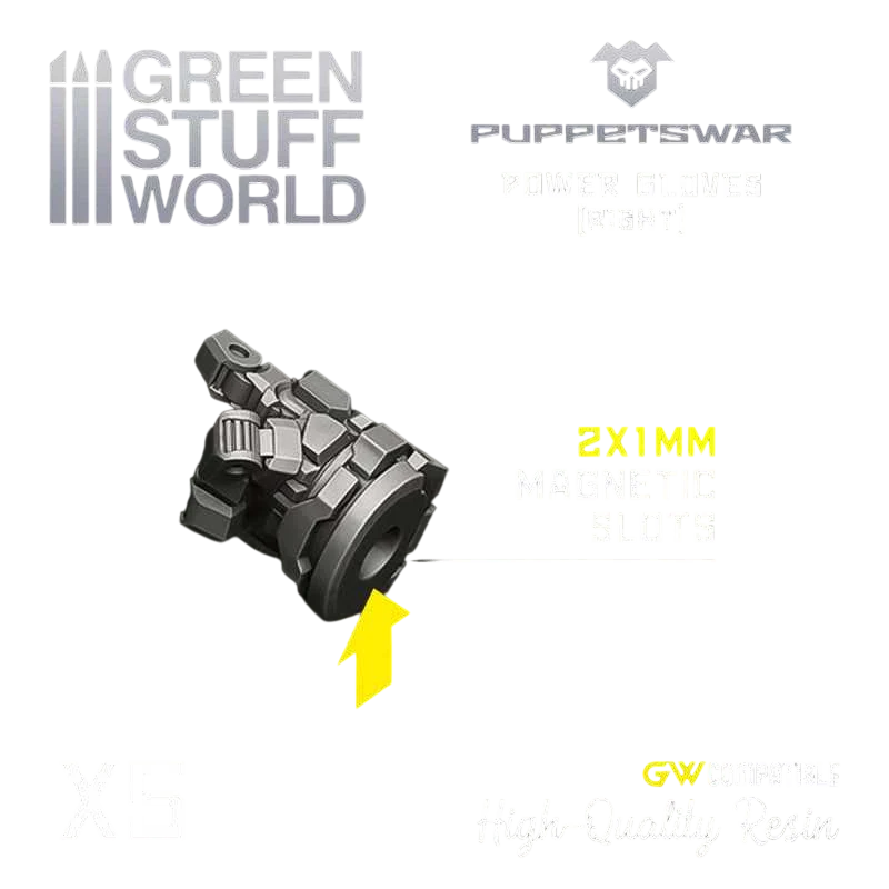 Green Stuff World for Models & Miniatures Power Gloves - Right S300