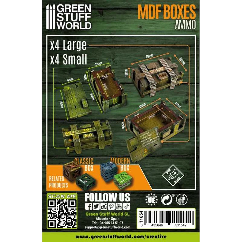 Green Stuff World for Models & Miniatures Rectangular Wooden MDF Boxes 11654