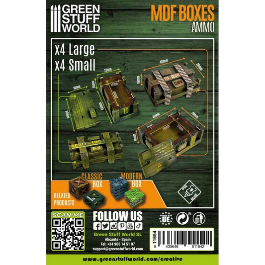 Green Stuff World for Models & Miniatures Rectangular Wooden MDF Boxes 11654
