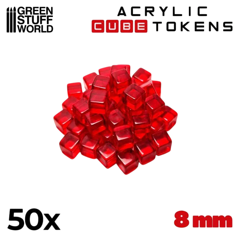Green Stuff World for Models & Miniatures Red Cube tokens 8mm 3786