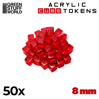 Green Stuff World for Models & Miniatures Red Cube tokens 8mm 3786