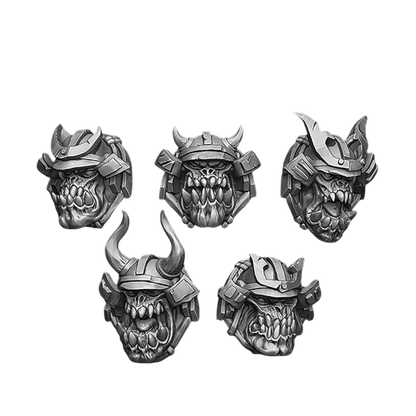 Green Stuff World for Models & Miniatures Samurai Orc Heads S393