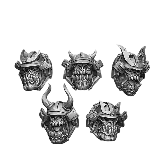 Green Stuff World for Models & Miniatures Samurai Orc Heads S393