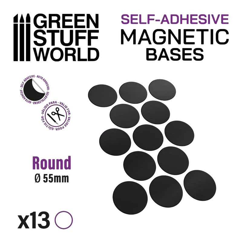 Green Stuff World for Models & Miniatures Self-Adhesive Magnetic Base: Round 55mm 10866