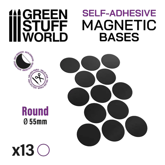 Green Stuff World for Models & Miniatures Self-Adhesive Magnetic Base: Round 55mm 10866