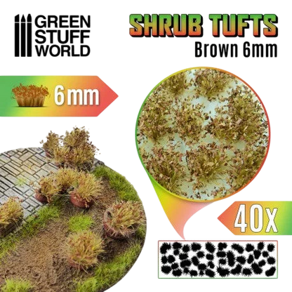 Green Stuff World for Models & Miniatures: Shrub Tufts - 6mm Brown 10746
