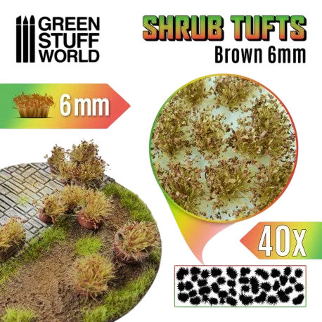 Green Stuff World for Models & Miniatures: Shrub Tufts - 6mm Brown 10746