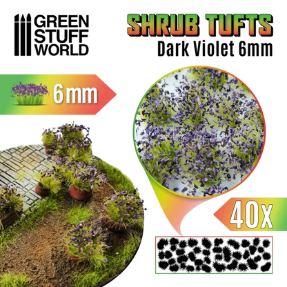 Green Stuff World for Models & Miniatures: Shrub Tufts - 6mm Dark Violet 10743