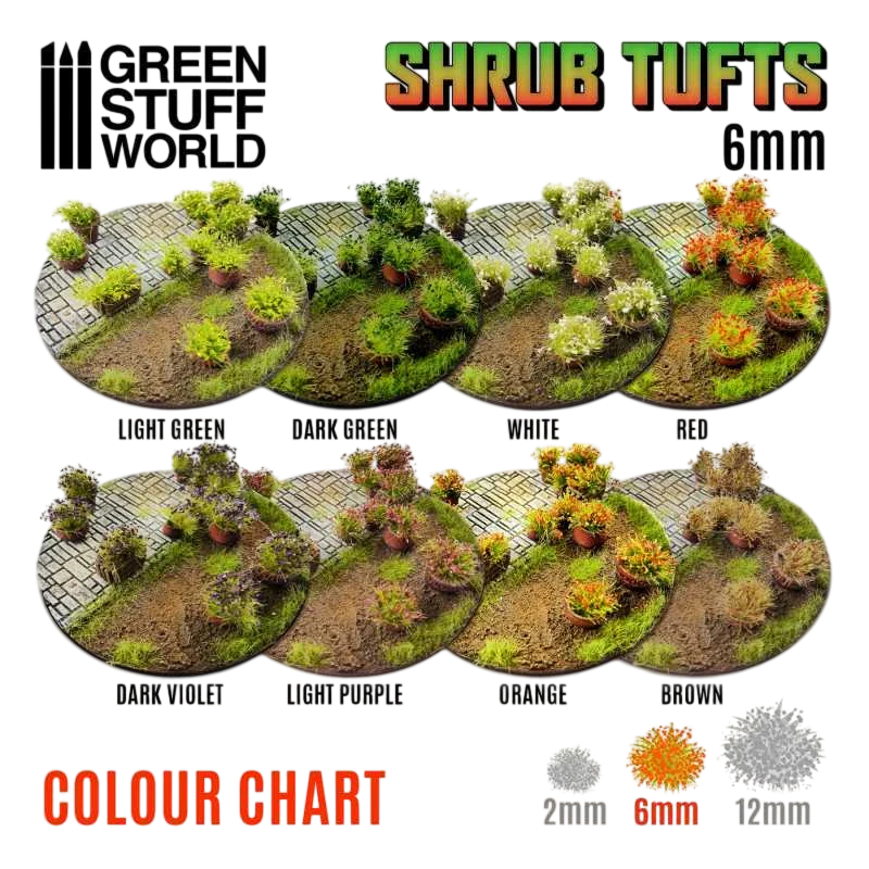 Green Stuff World for Models & Miniatures: Shrub Tufts - 6mm Dark Violet 10743