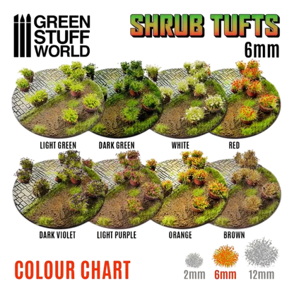 Green Stuff World for Models & Miniatures: Shrub Tufts - 6mm Dark Violet 10743