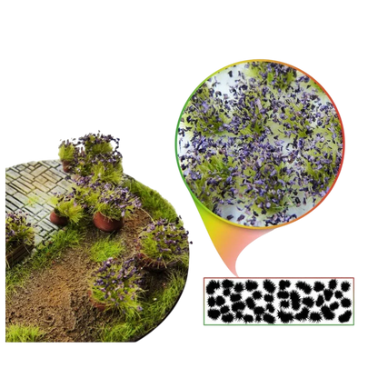 Green Stuff World for Models & Miniatures: Shrub Tufts - 6mm Dark Violet 10743