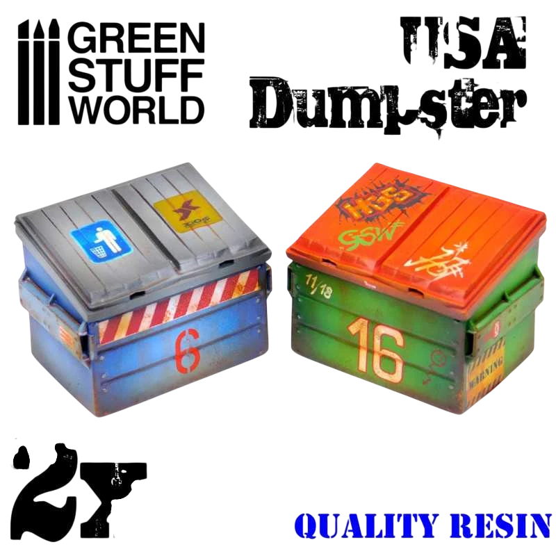 Green Stuff World for Models & Miniatures USA Dumpster 1977