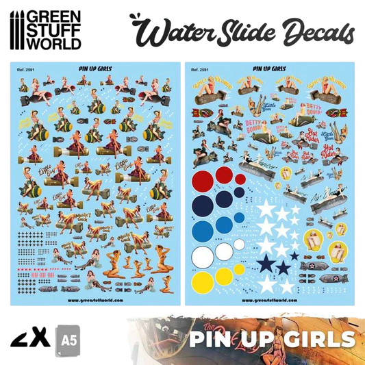 Green Stuff World for Models & Miniatures Waterslide Decals – Pinup Girls 2591
