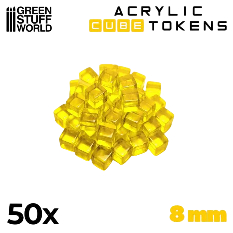 Green Stuff World for Models & Miniatures Yellow Cube tokens 8mm 3787