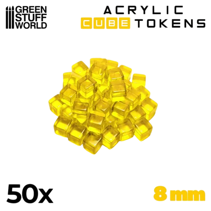 Green Stuff World for Models & Miniatures Yellow Cube tokens 8mm 3787