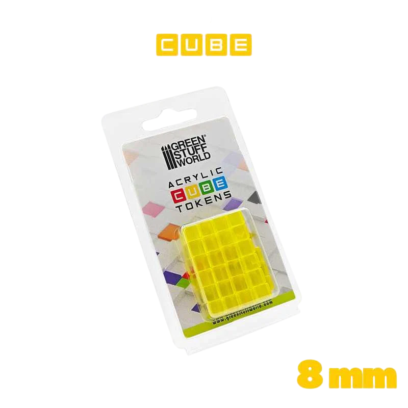 Green Stuff World for Models & Miniatures Yellow Cube tokens 8mm 3787