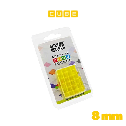 Green Stuff World for Models & Miniatures Yellow Cube tokens 8mm 3787