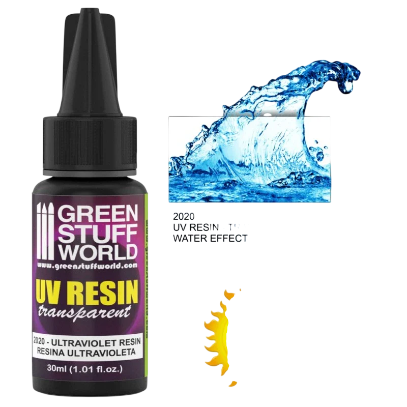Green Stuff World for Models and Miniatures - UV Resin 30ml – Transparent Water Effect 2020