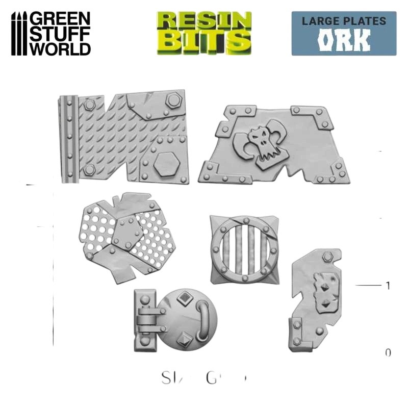 Green Stuff World for Models and Miniatures 3D-printed Large Ork Plates 12317