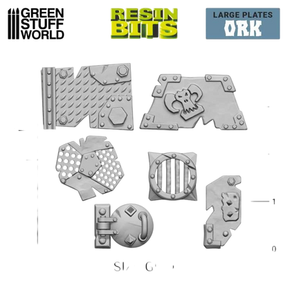 Green Stuff World for Models and Miniatures 3D-printed Large Ork Plates 12317