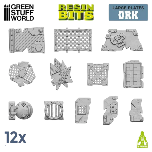 Green Stuff World for Models and Miniatures 3D-printed Large Ork Plates 12317