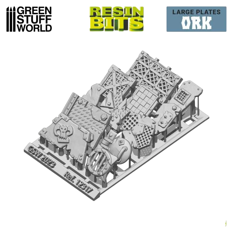 Green Stuff World for Models and Miniatures 3D-printed Large Ork Plates 12317