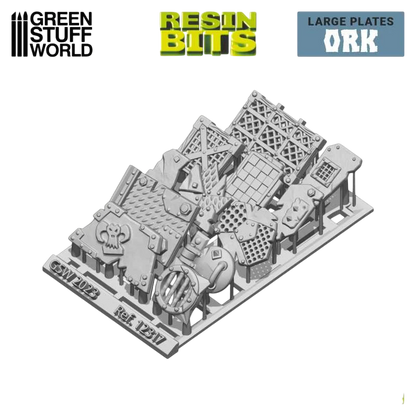 Green Stuff World for Models and Miniatures 3D-printed Large Ork Plates 12317