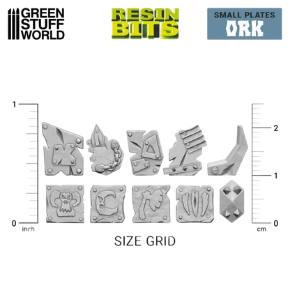 Green Stuff World for Models and Miniatures 3D-printed Small Ork Plates 12306