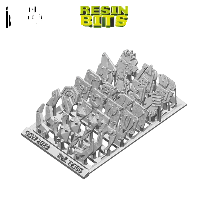 Green Stuff World for Models and Miniatures 3D-printed Small Ork Plates 12306