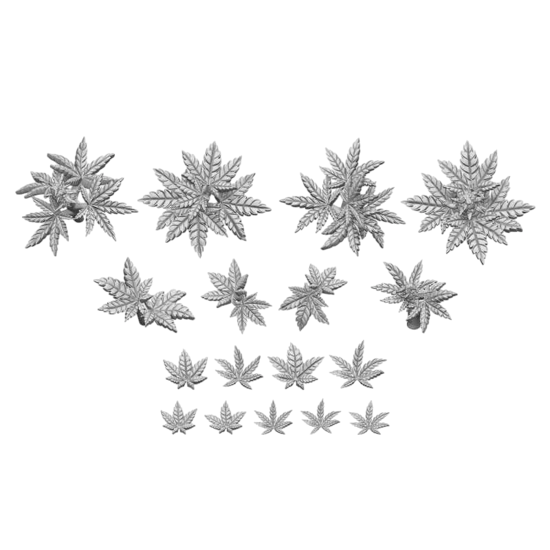 Green Stuff World for Models and Miniatures 3D Printed Plants Set – Cannabis 11631
