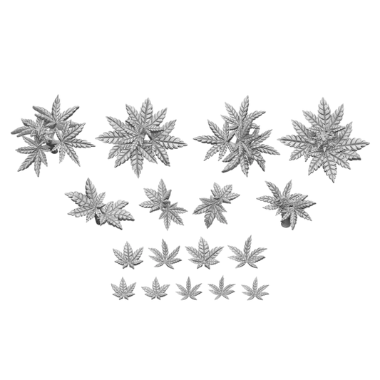 Green Stuff World for Models and Miniatures 3D Printed Plants Set – Cannabis 11631