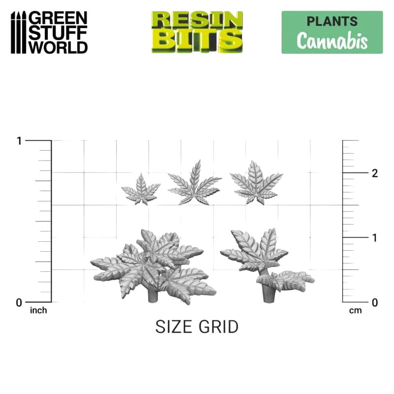 Green Stuff World for Models and Miniatures 3D Printed Plants Set – Cannabis 11631