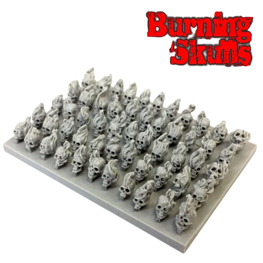 Green Stuff World for Models and Miniatures 50 Burning Resin Skulls 1498