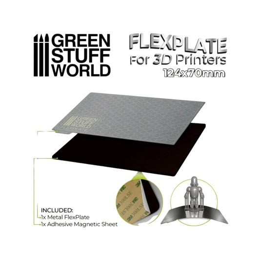 Green Stuff World for Models and Miniatures Flexplate For 3D Printers - 124x70mm 3082