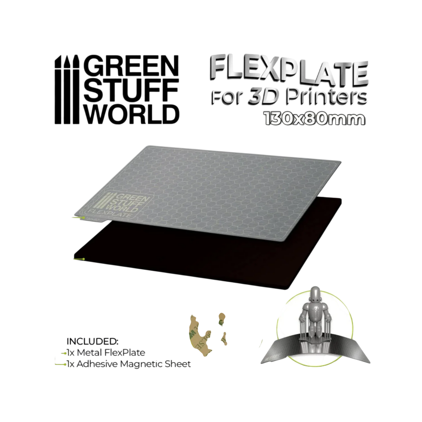Green Stuff World for Models and Miniatures Flexplate For 3d Printers - 130x80mm 3083