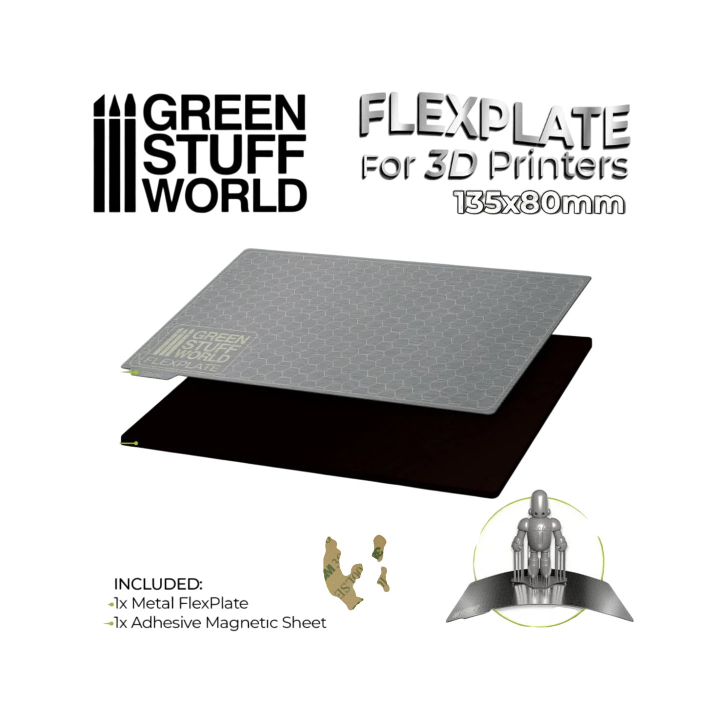 Green Stuff World for Models and Miniatures Flexplate For 3d Printers - 135x80mm 3084