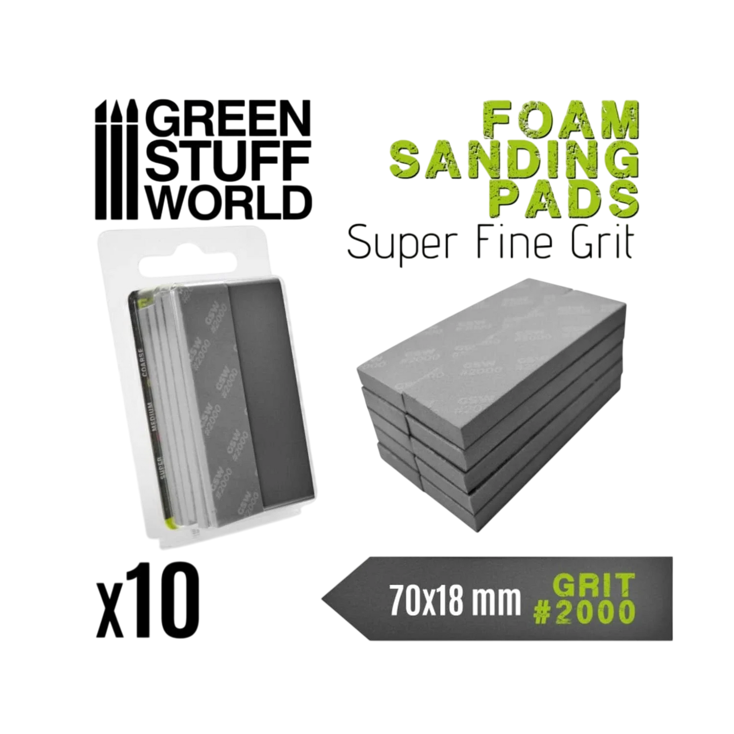Green Stuff World for Models and Miniatures Foam Sanding Pads 2000 Grit 10774