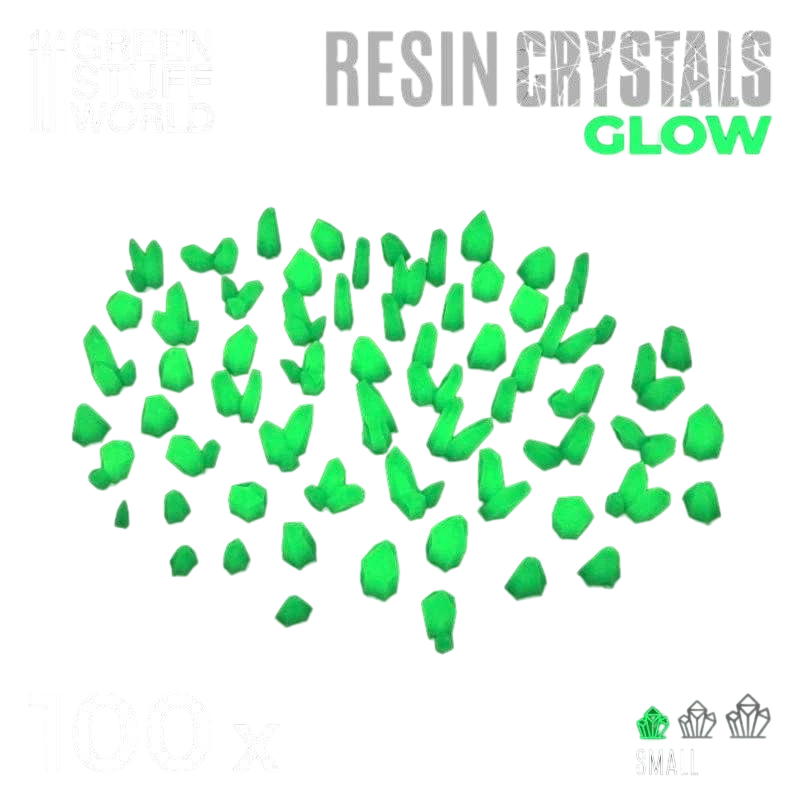 Green Stuff World for Models and Miniatures – Green Glow Resin Crystals – Small 10385