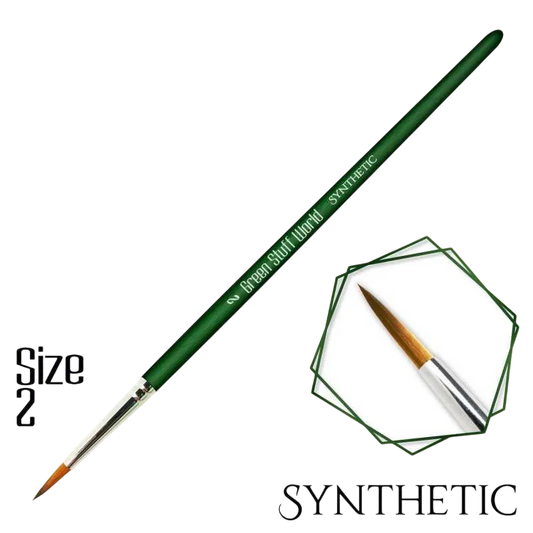 Green Stuff World for Models and Miniatures Green Series Synthetic Brush - Size 2 (2331)