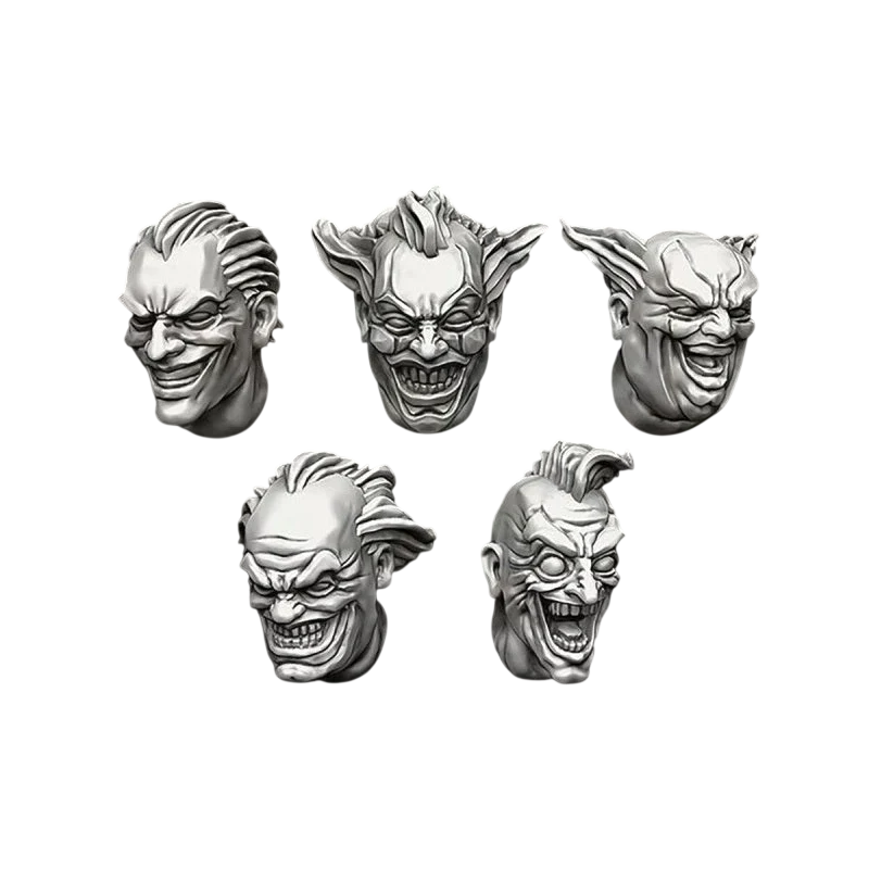 Green Stuff World for Models and Miniatures Mad Clowns Heads S086