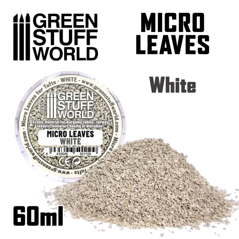 Green Stuff World for Models and Miniatures Micro Leaves - White 10610