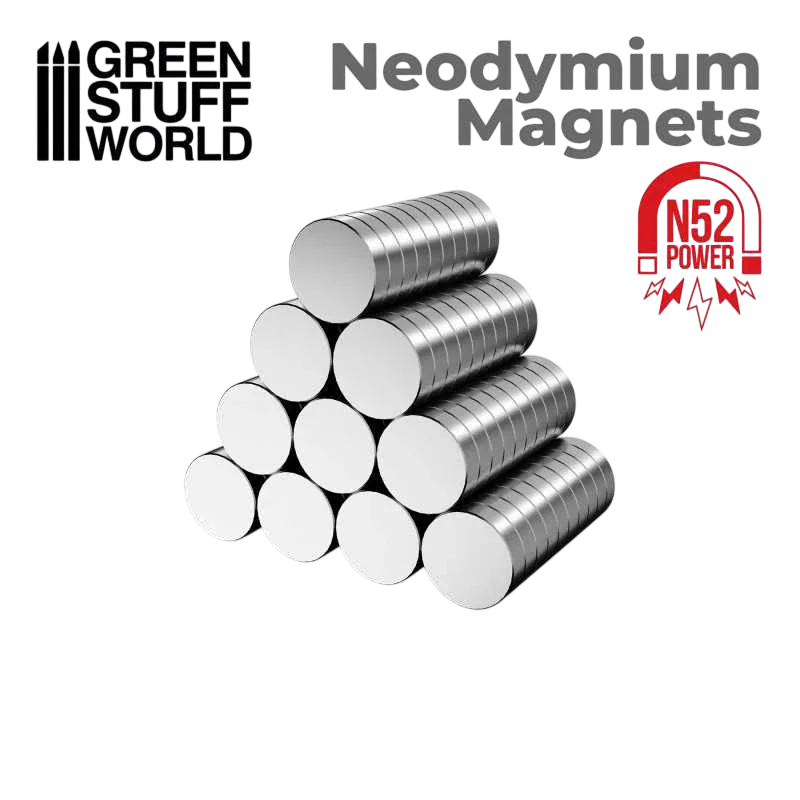 Green Stuff World for Models and Miniatures Neodymium Magnets 2x1mm - 100 Units (N52) 11600