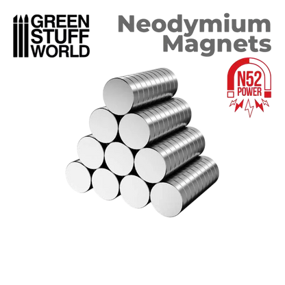 Green Stuff World for Models and Miniatures Neodymium Magnets 2x1mm - 100 Units (N52) 11600