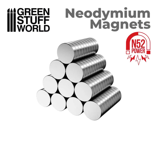Green Stuff World for Models and Miniatures Neodymium Magnets 2x1mm - 100 Units (N52) 11600
