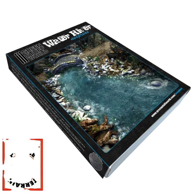 Green Stuff World for Models and Miniatures – Neoprene Terrain Set - Water River 1662