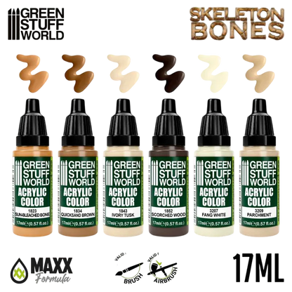Green Stuff World for Models and Miniatures Paint Set – Skeleton Bones 11744