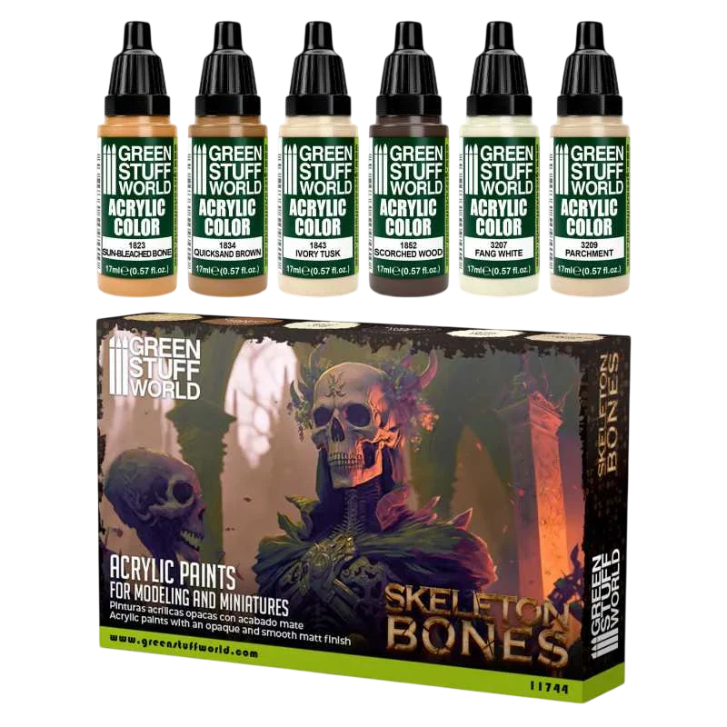 Green Stuff World for Models and Miniatures Paint Set – Skeleton Bones 11744