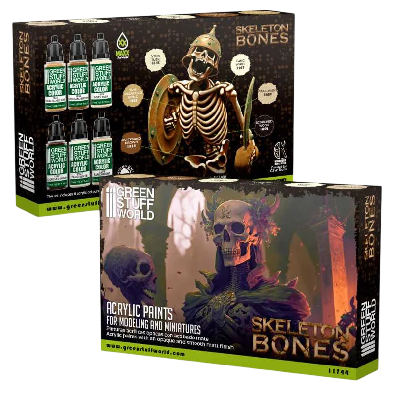 Green Stuff World for Models and Miniatures Paint Set – Skeleton Bones 11744