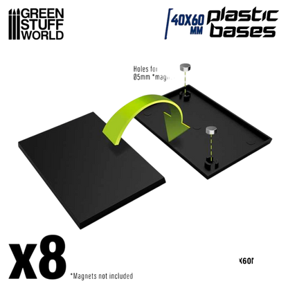 Green Stuff World for Models and Miniatures Plastic Rectangular Bases 40x60mm 12877